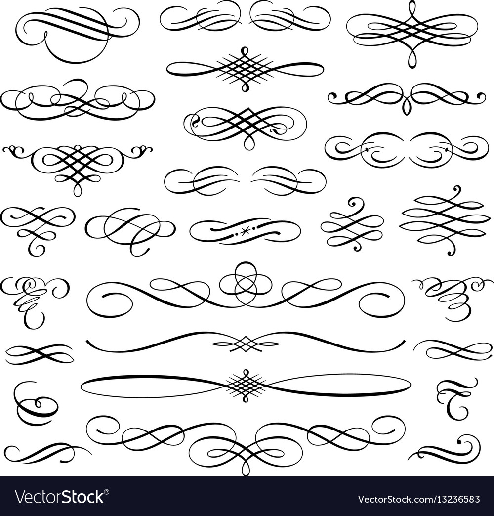 vector western design elements vintage design swirls calligraphic Image elements Vintage Vector