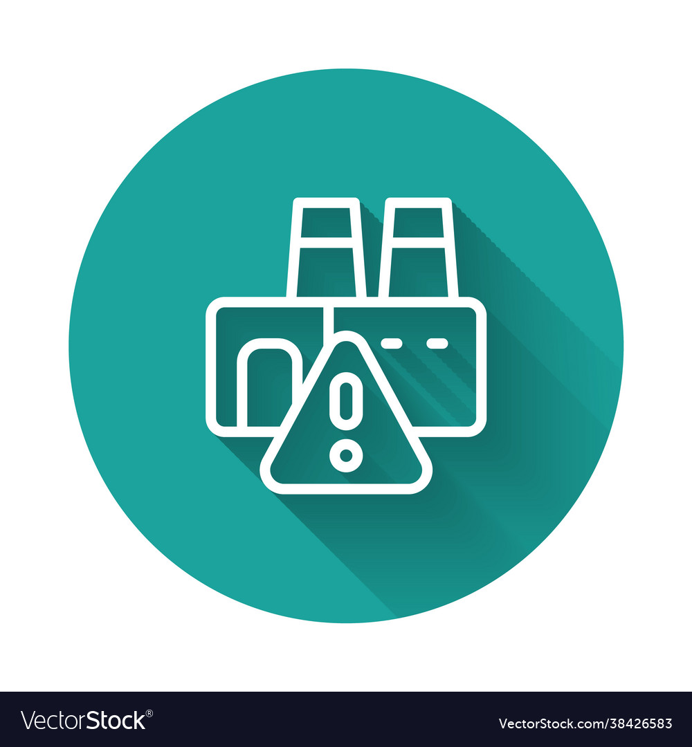 White line shutdown factory icon isolated
