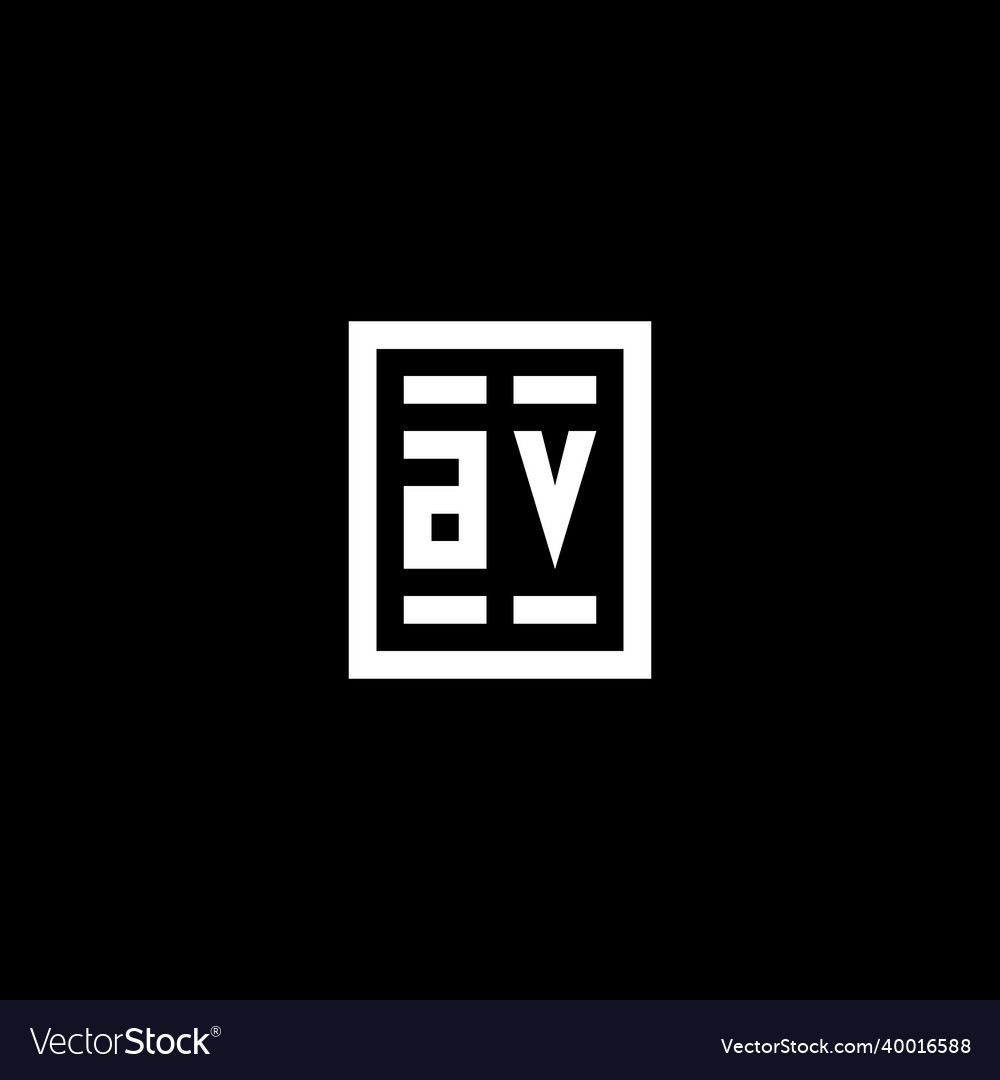 Av initial logo with square rectangular shape