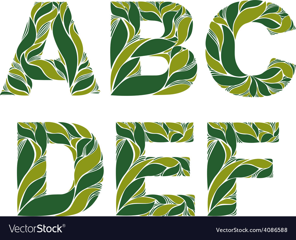 Beautiful typescript with natural spring pattern Vector Image