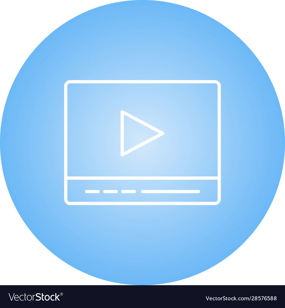 Beautiful video player line icon