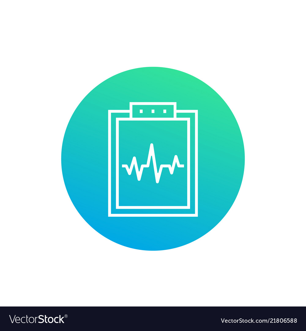 Cardiogram linear icon Royalty Free Vector Image