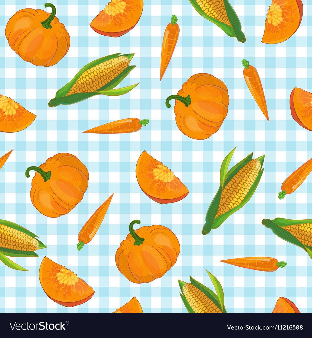 Colorful vegetables pattern Royalty Free Vector Image