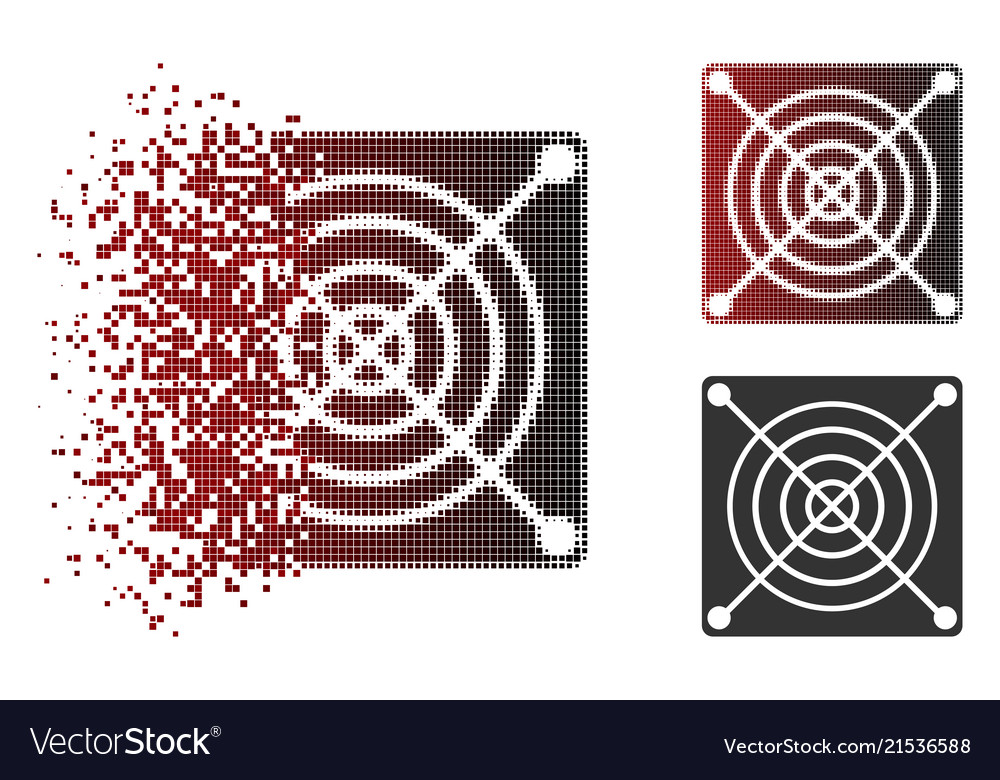Disintegrating pixel halftone mining asic hardware vector image Disintegrating pixel halftone mining asic hardware