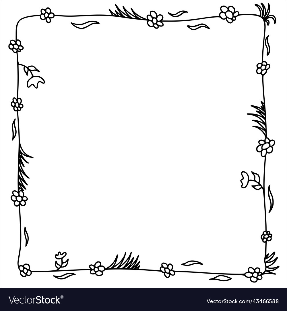 Doodle Frame With Plants And Flowers Royalty Free Vector Doodle Frame With Plants And Flowers Royalty Free Vector