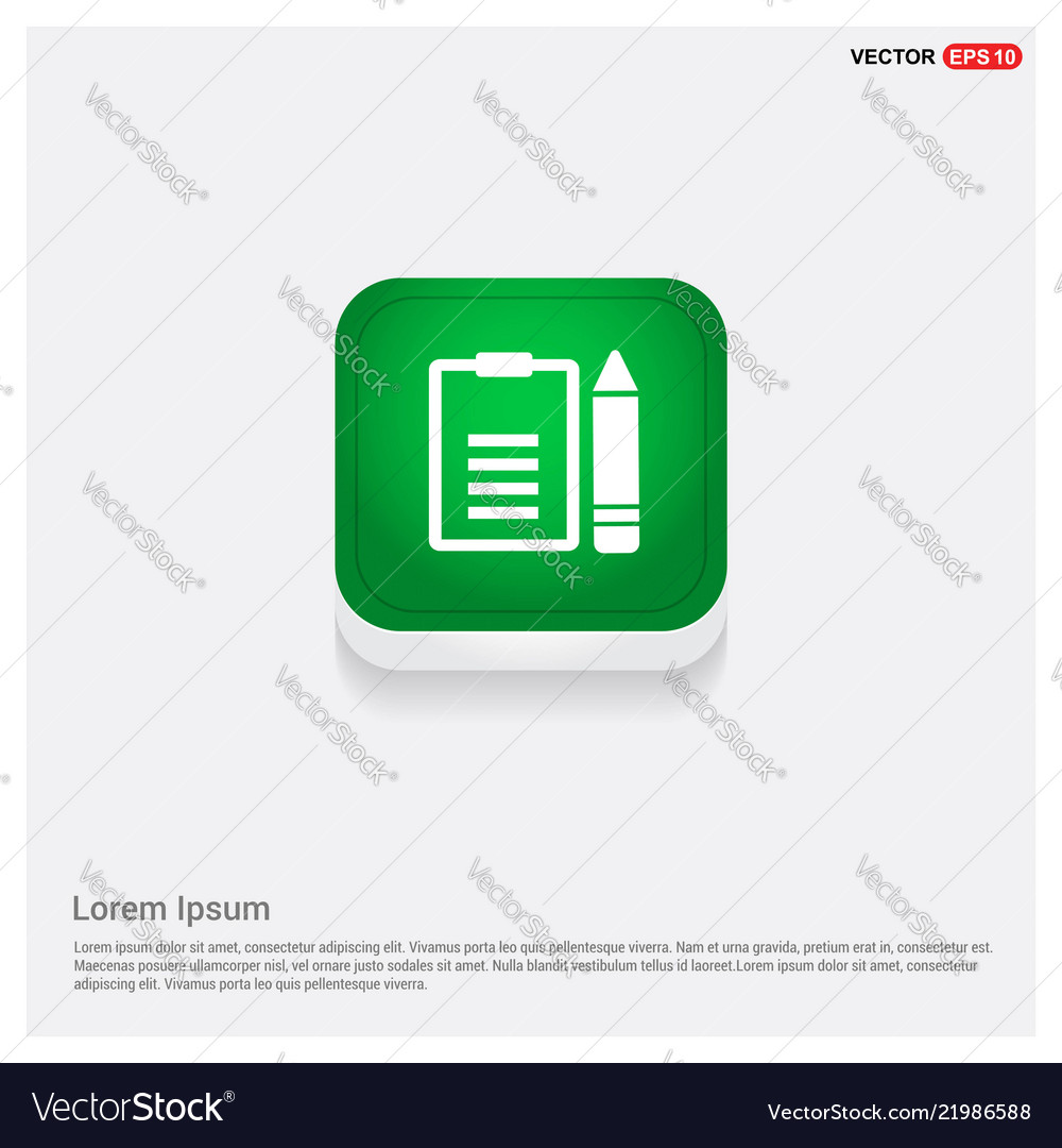 Edit document icon green web button vector image Edit document icon green web button