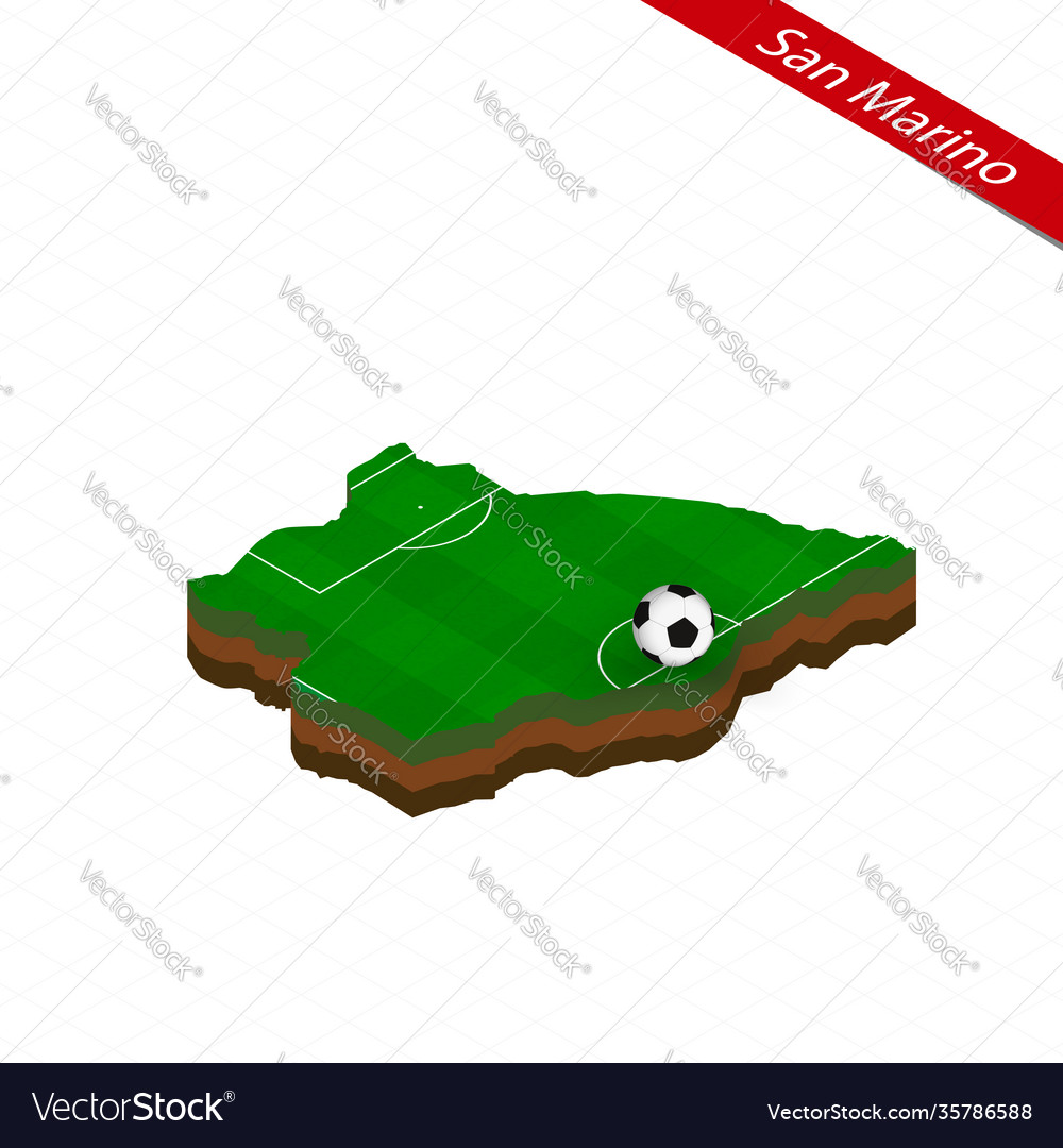 Isometric map san marino with soccer field