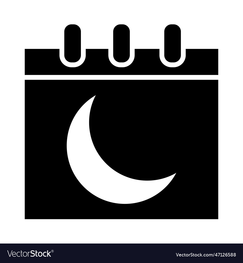 Moon calendar glyph icon for personal Royalty Free Vector