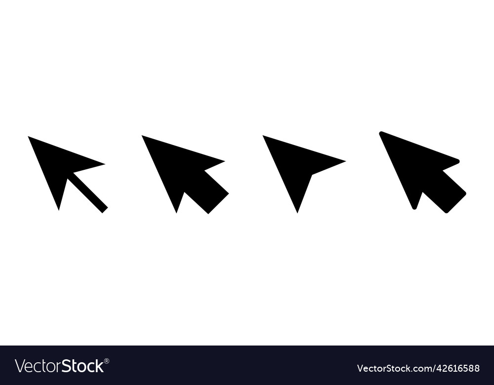 Mouse cursor icon set of various shapes