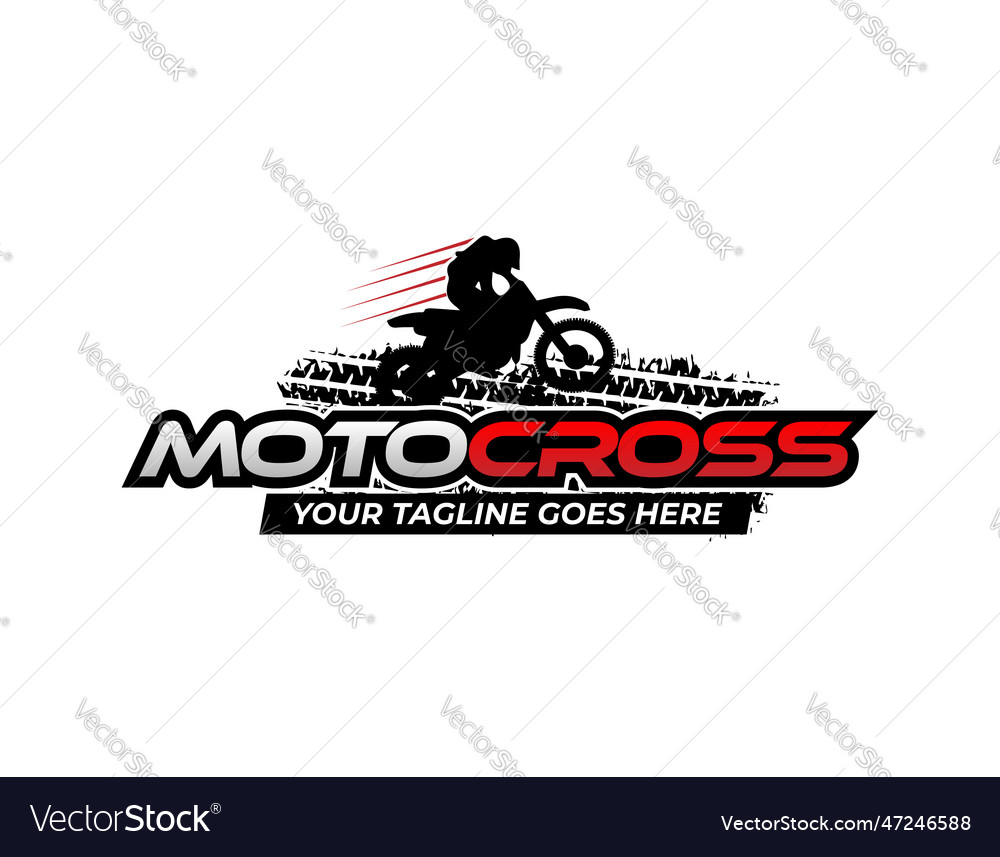 Red black motocross racing logo design template Vector Image