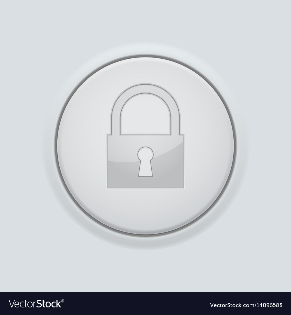 Round button with lock sign on gray interface