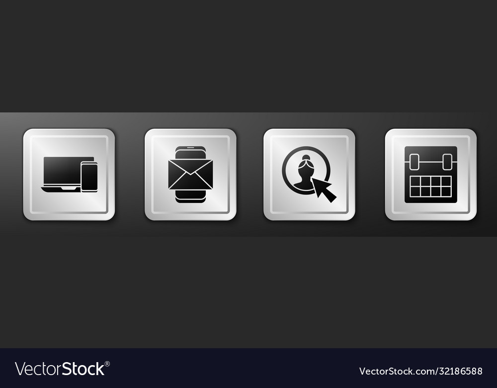 Set monitor and phone mobile envelope create vector image Set monitor and phone mobile envelope create