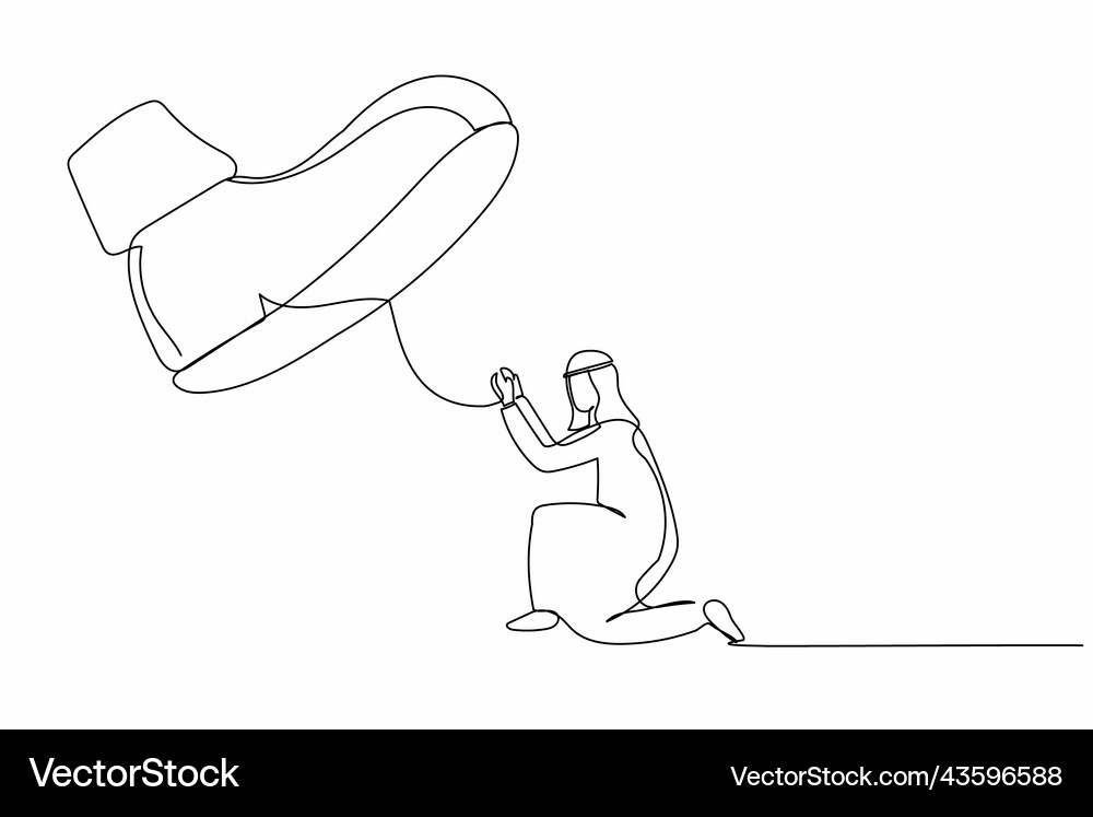 Single continuous line drawing active arab Vector Image