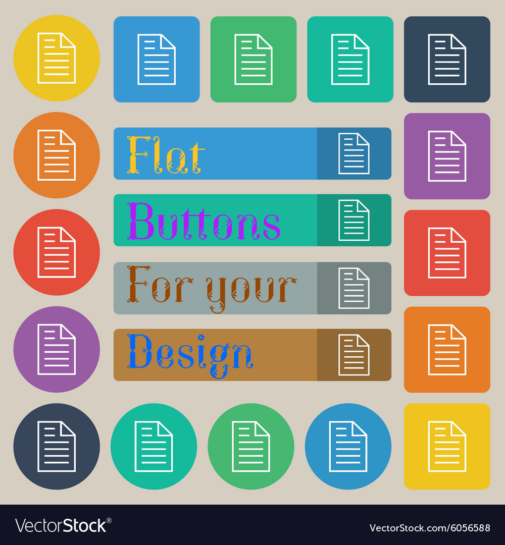 Text file sign icon document symbol set