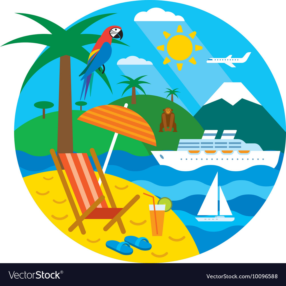 Tropical travel Royalty Free Vector Image - VectorStock