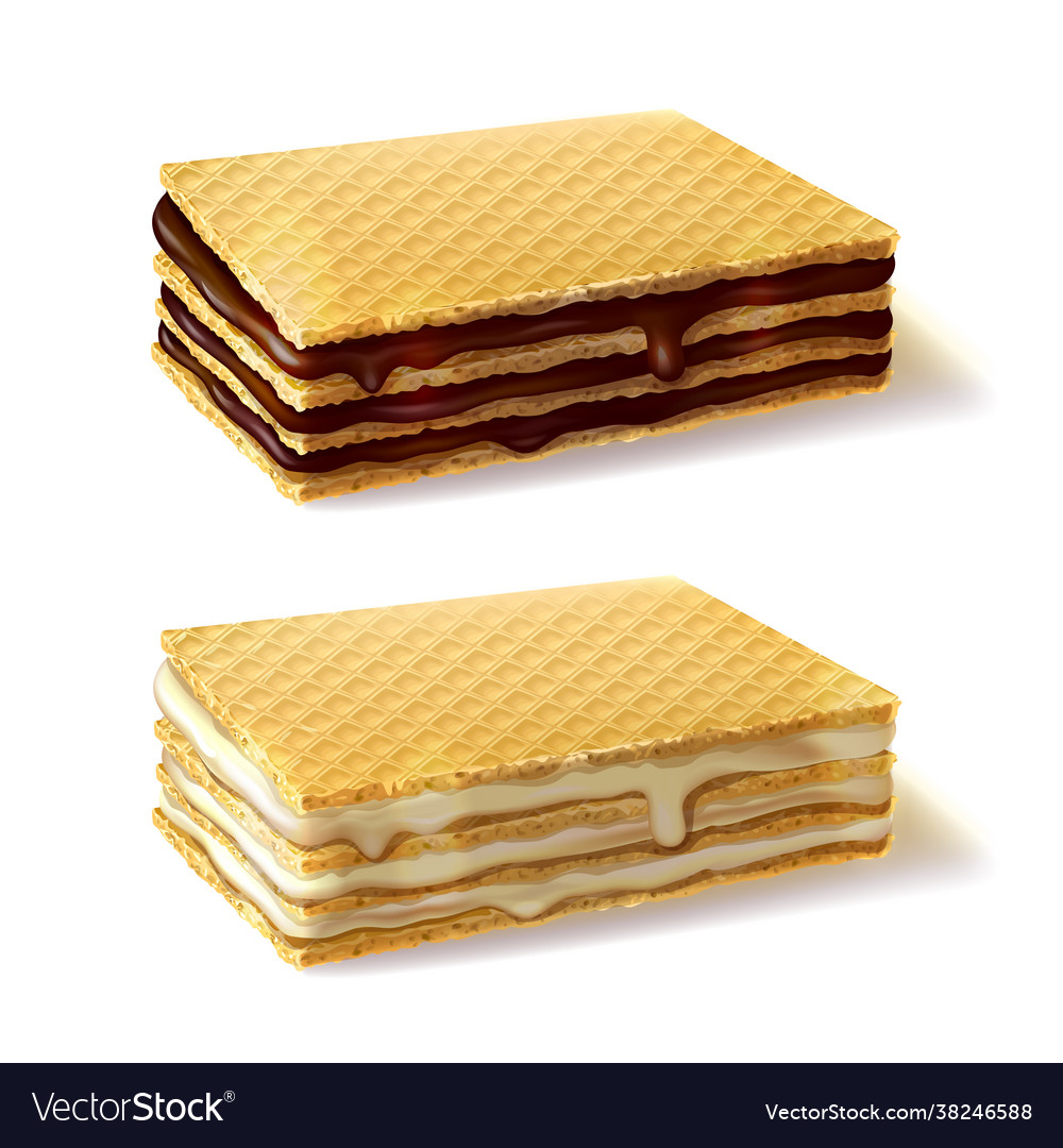 Wafer mit Schokolade und Vanillefüllung