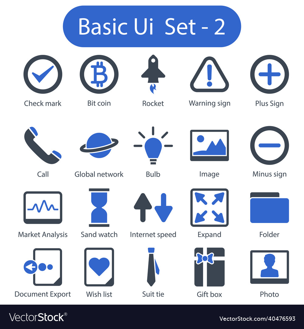Basic ui set 2 vector image Basic ui set 2