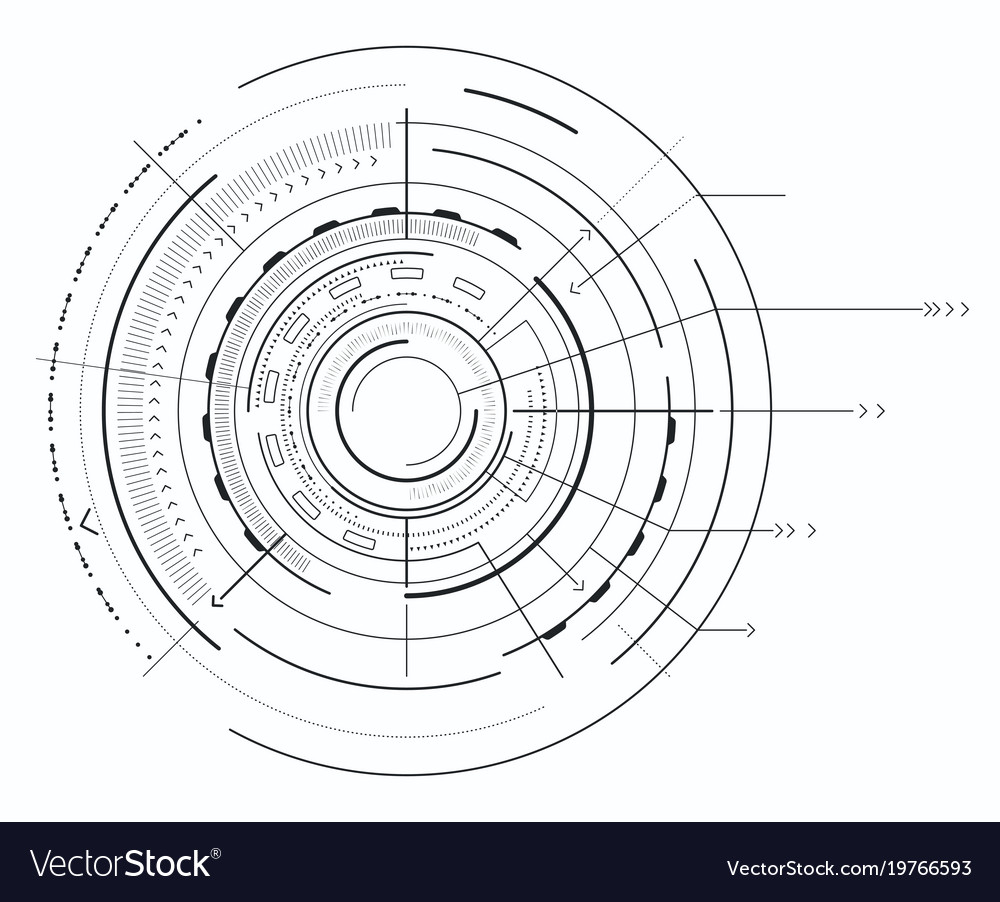 Black and white interface geometric forms