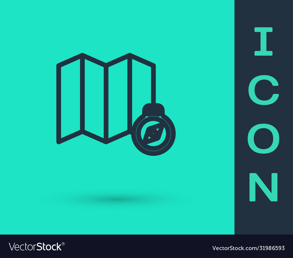Black line location forest on a map icon Vector Image Black line location forest on a map icon