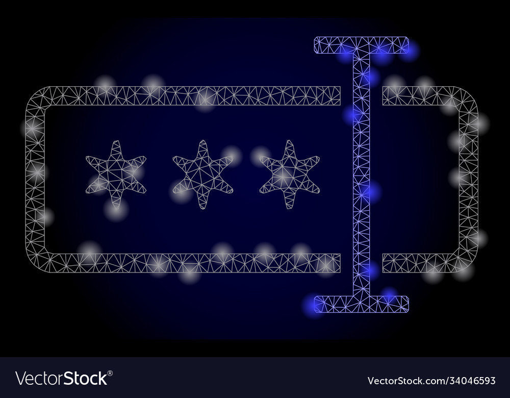 Bright polygonal net password field with light vector image Bright polygonal net password field with light