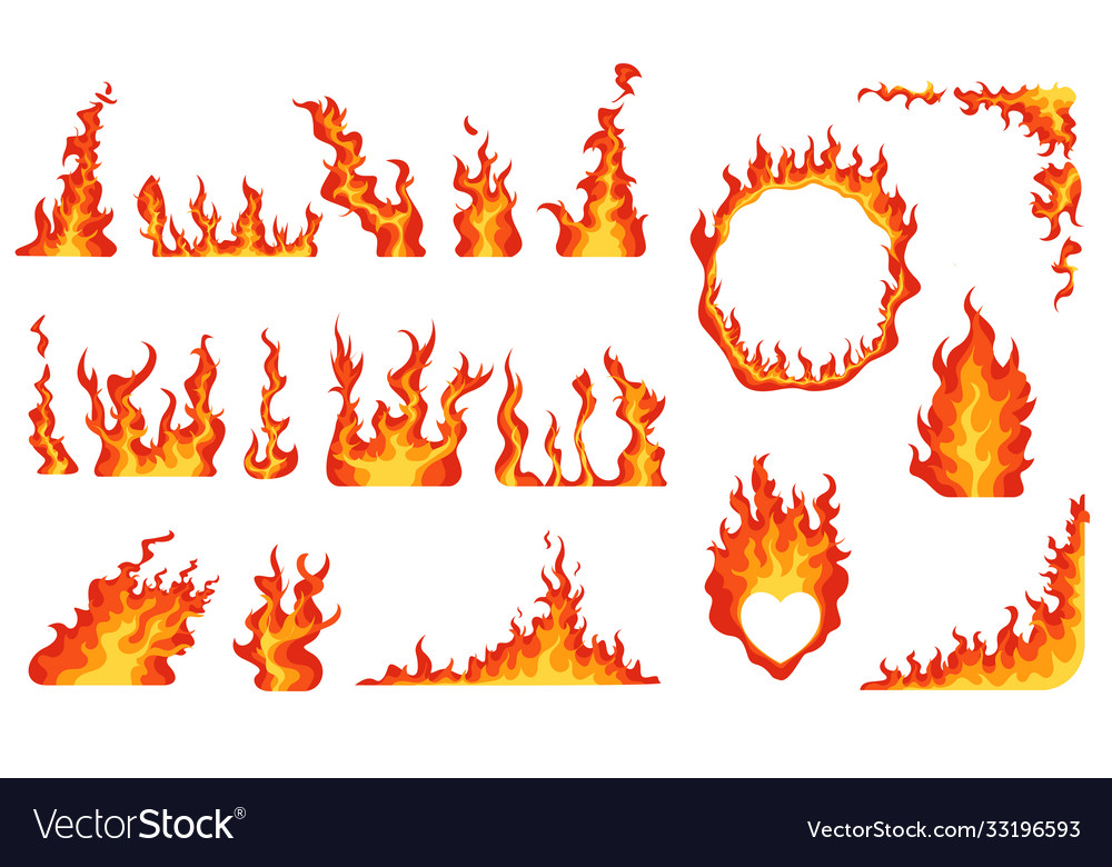 Campfire Flame Icon Set