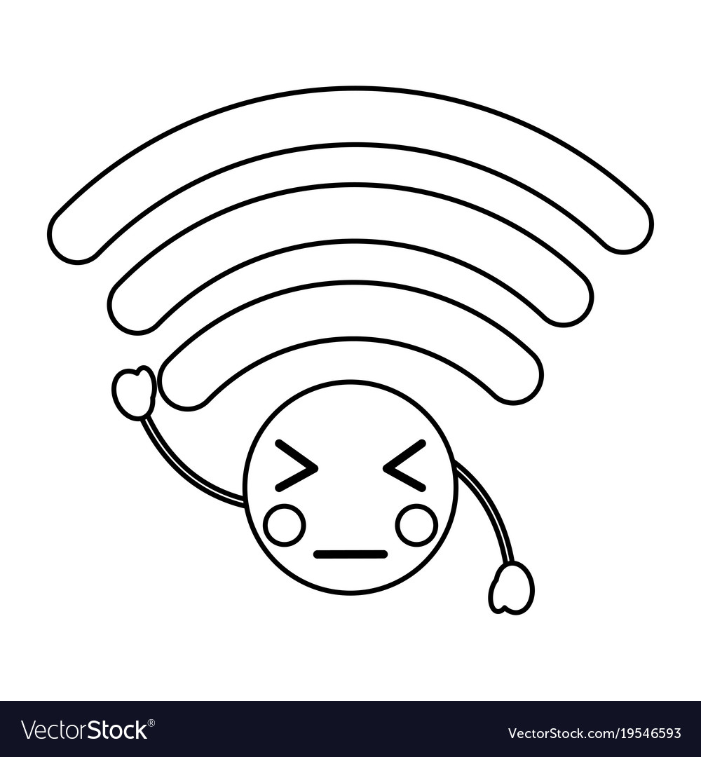 Cartoon wifi internet signal kawaii character