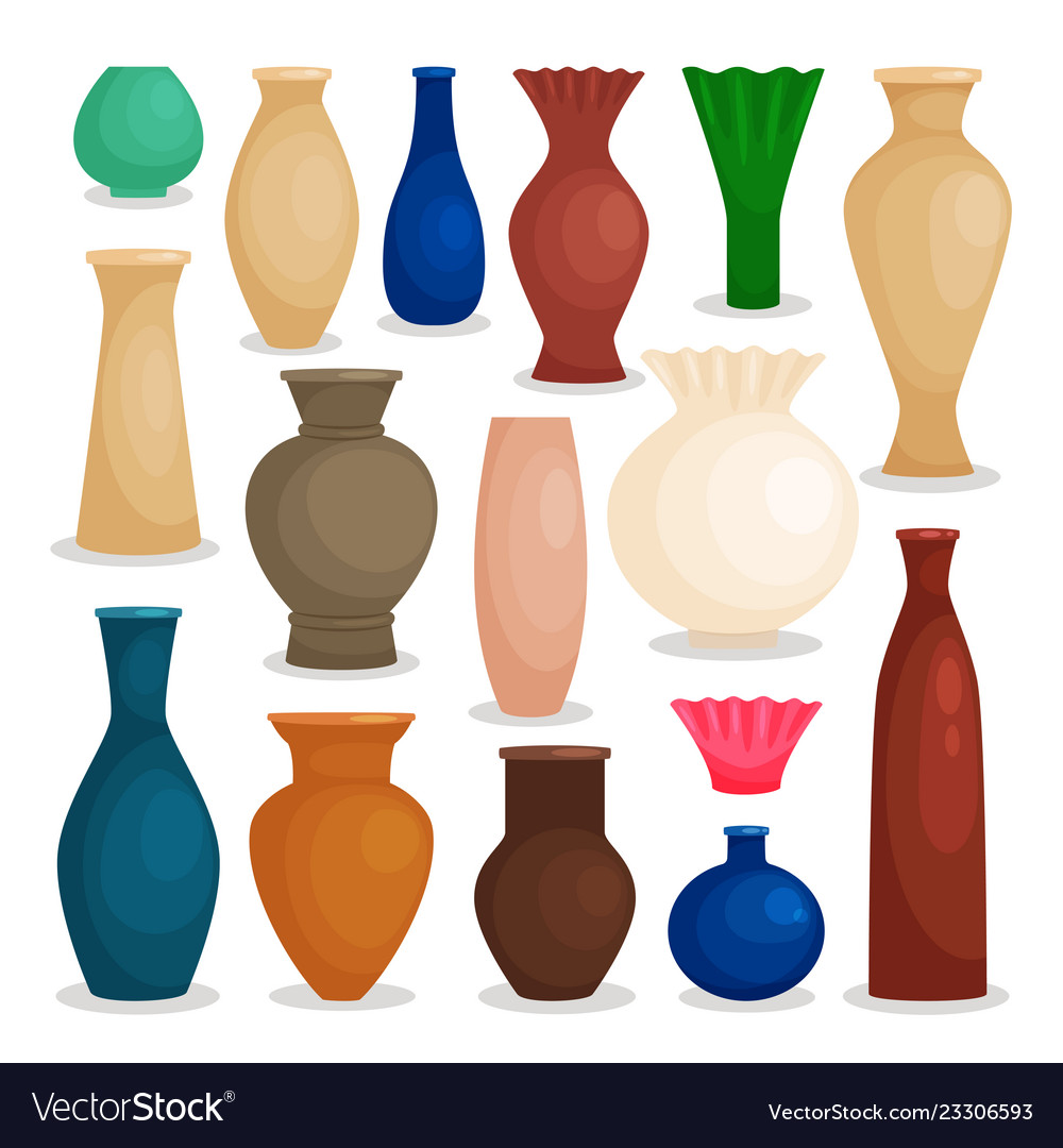 Colorful Vase Icons Set