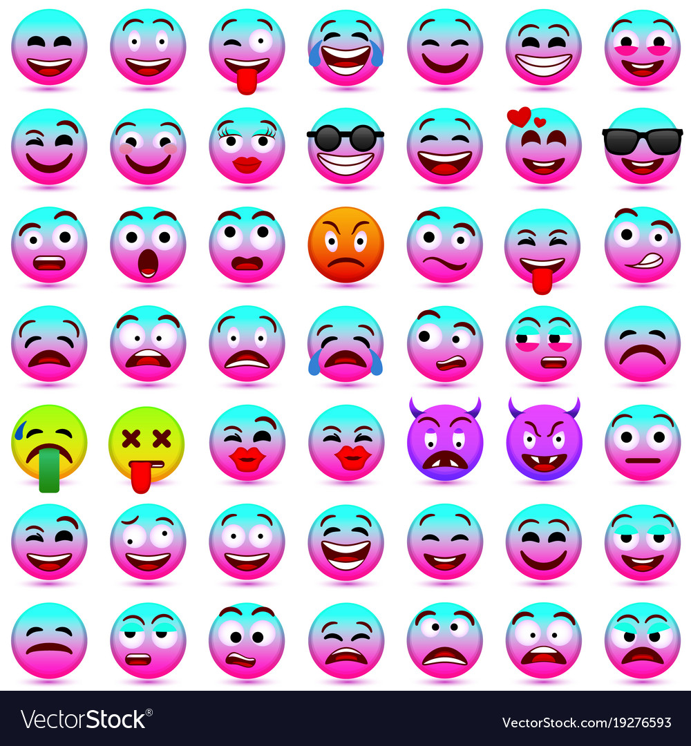 Face emotionspink and blue emotions 2018