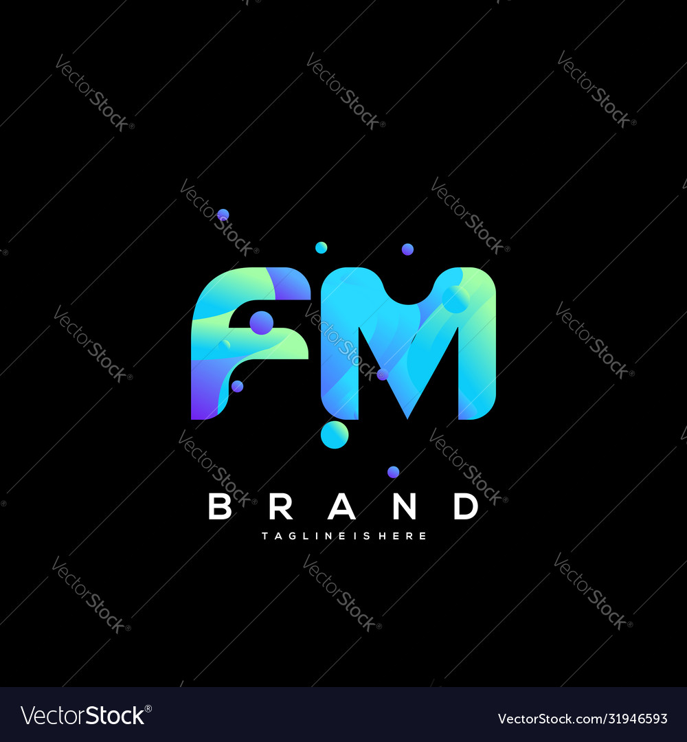 Fm initial logo with colorful template