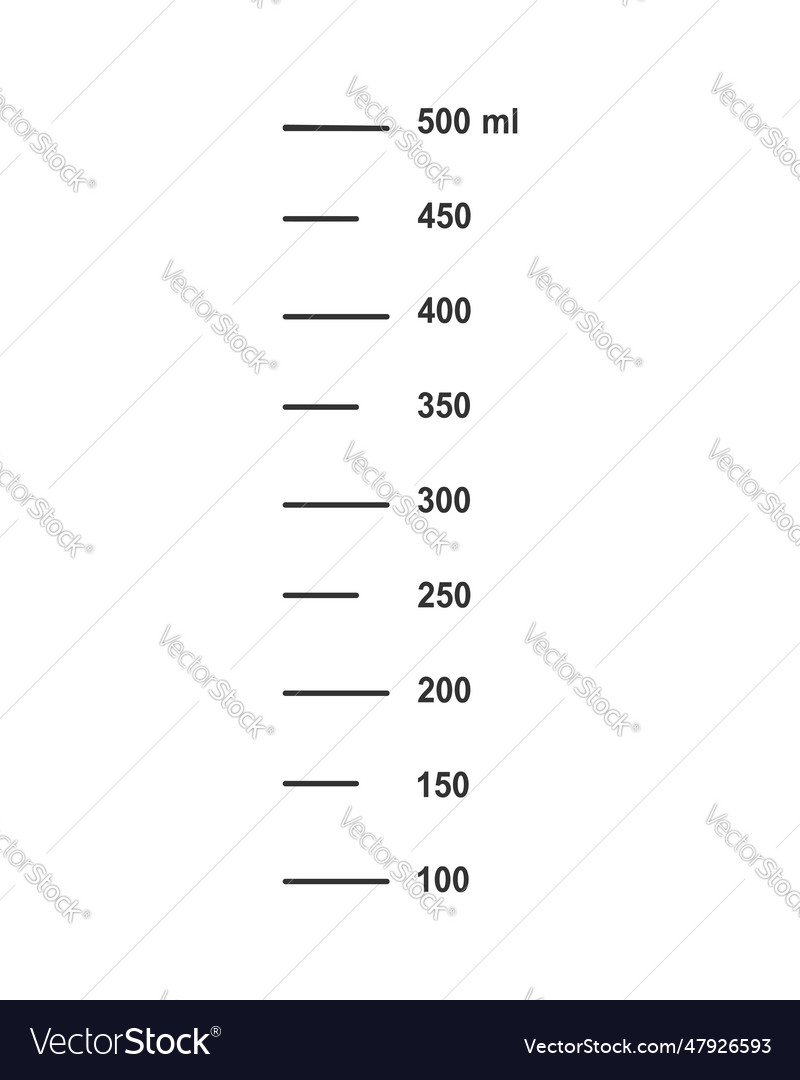 Graphic scale with 500 ml liquid volume for Vector Image