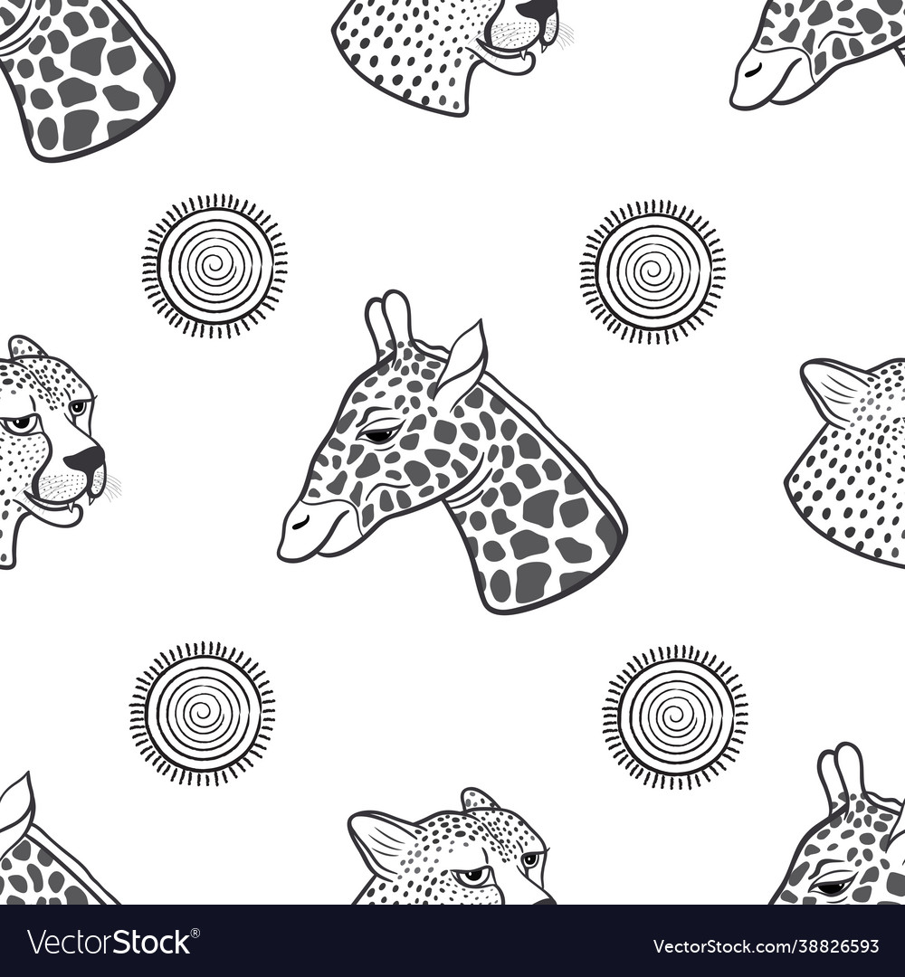 Graphic seamless pattern with african