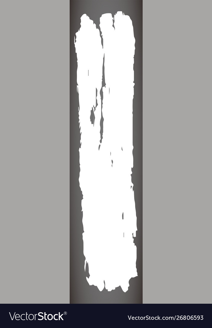 Hand-drawn long white thick brush vertical line