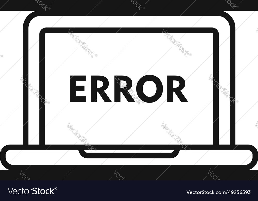 Laptop software error icon outline button Vector Image