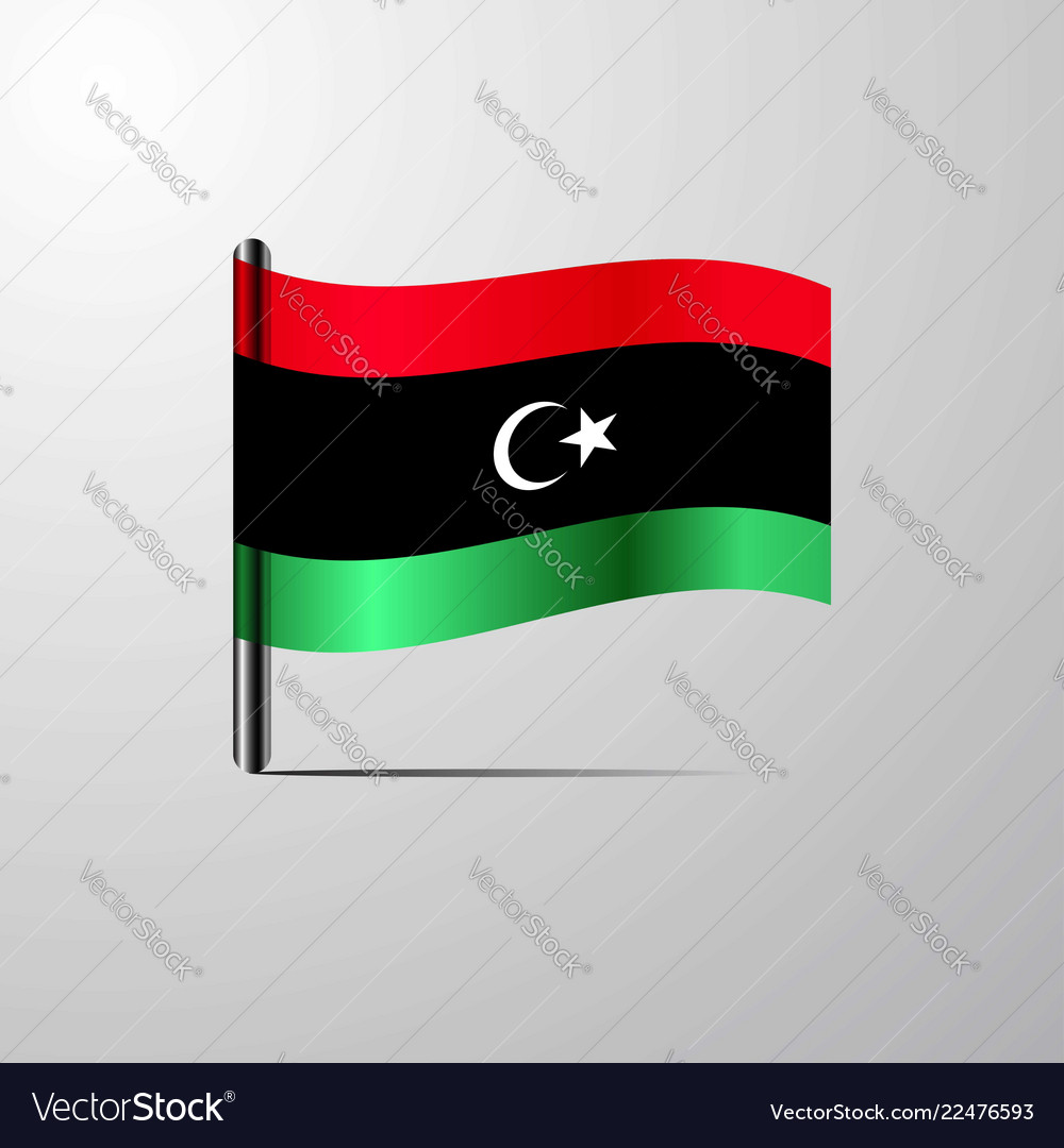 Libya waving shiny flag design