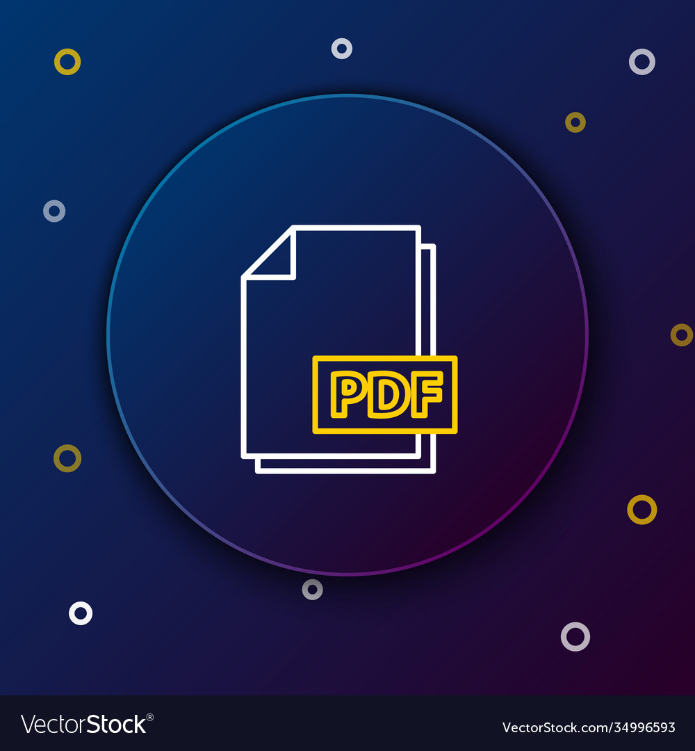 Line pdf file document download button icon vector image Line pdf file document download button icon