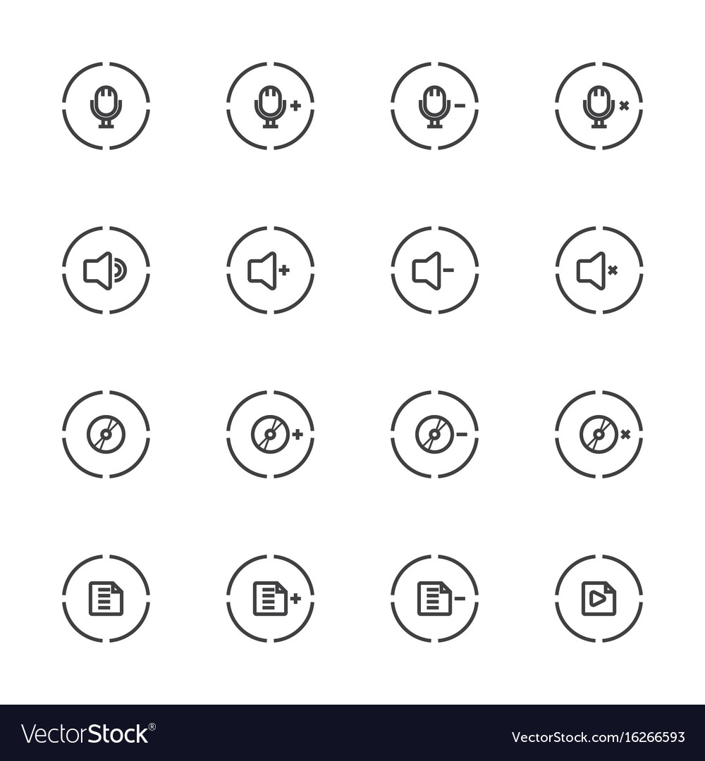 Media Player-Symbole setzen Line-Symbol