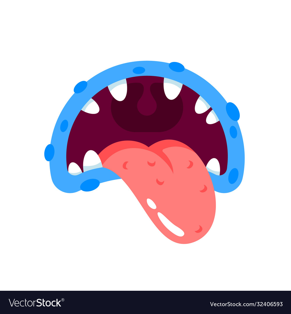 Monster mouth with teeth emotions