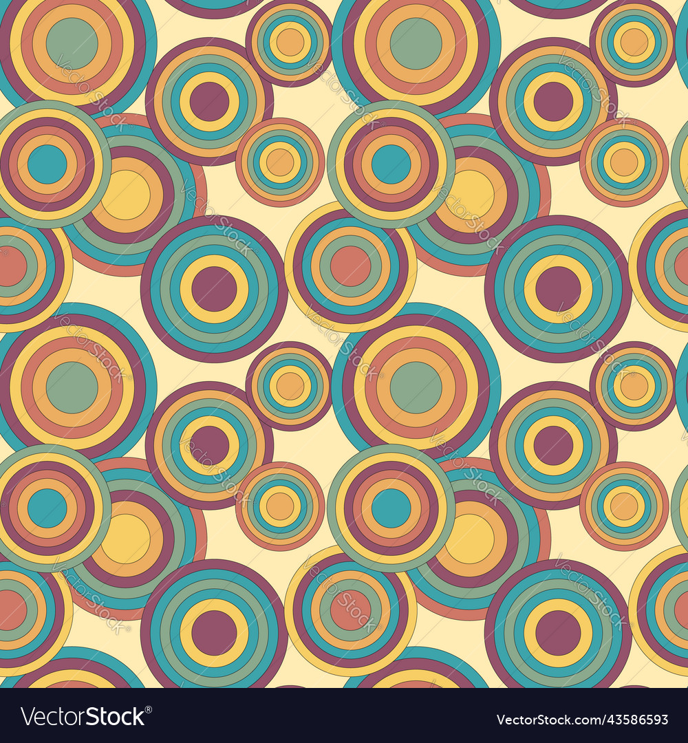 Seamless circles pattern in hippie style