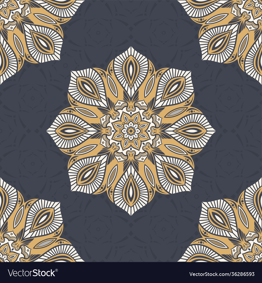 Seamless color pattern with mandala abstract vector image Seamless color pattern with mandala abstract
