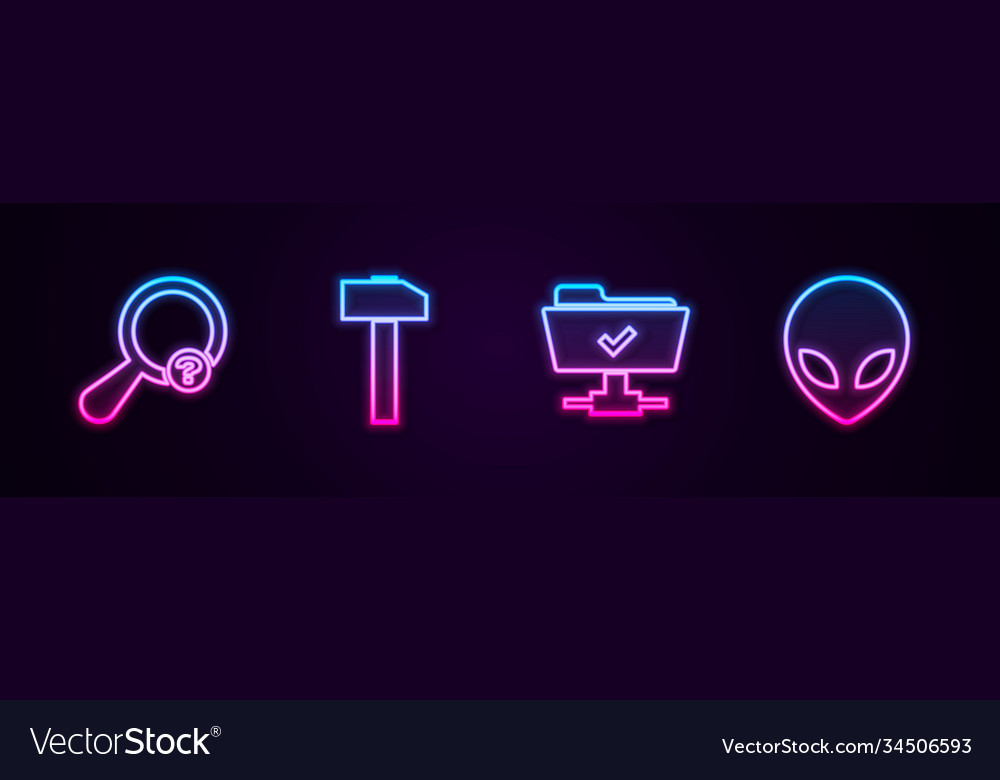 Set line unknown search hammer ftp operation vector image Set line unknown search hammer ftp operation