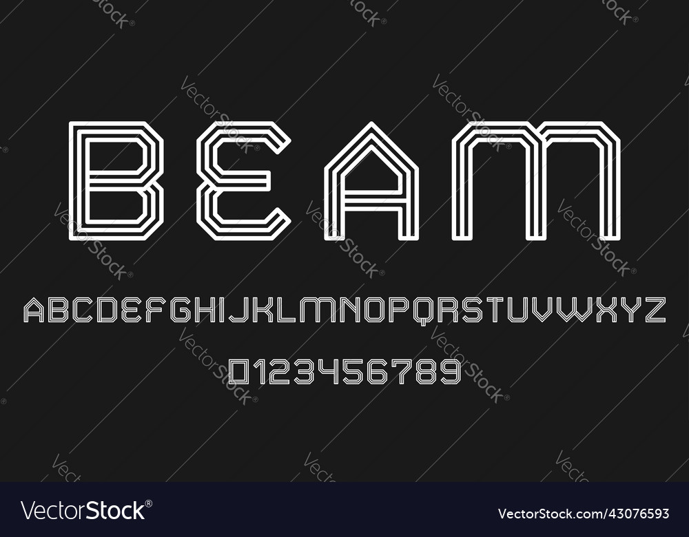 Set of alphabets font letters and numbers vector image Set of alphabets font letters and numbers