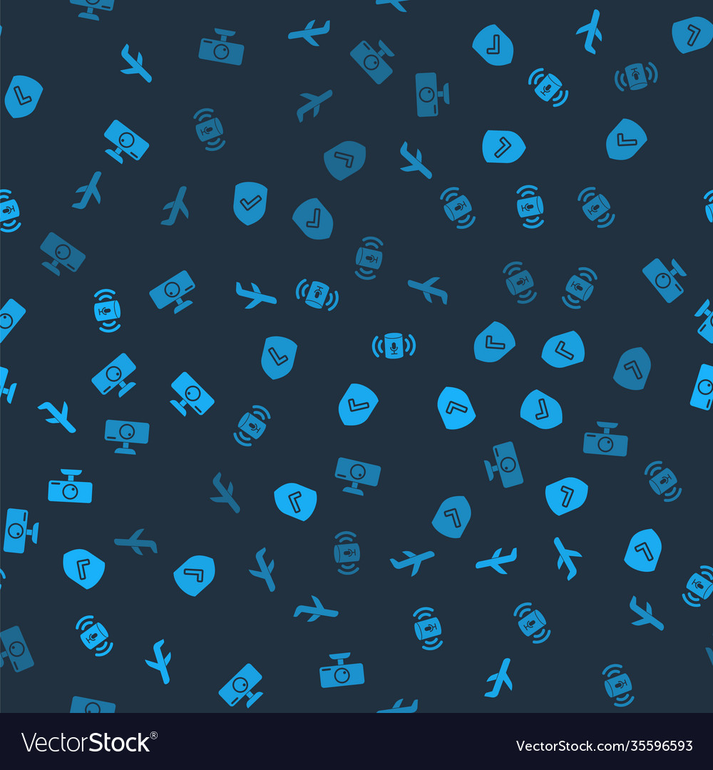 Set plane shield with check mark voice assistant Vector Image Set plane shield with check mark voice assistant