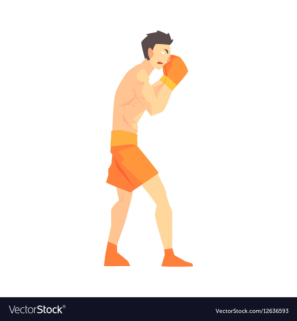 Skinni man boxing martial arts fighter fighting Vector Image