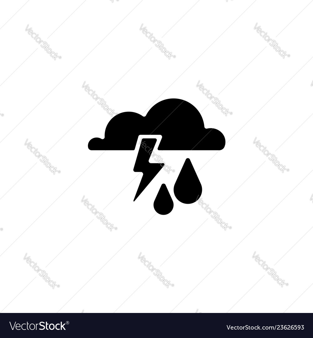 Web icon storm cloud lightning and rain