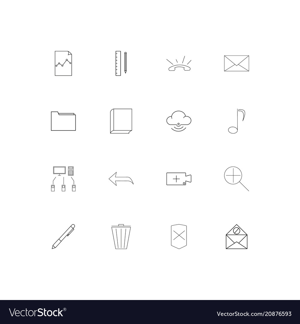 Web linear thin icons set outlined simple