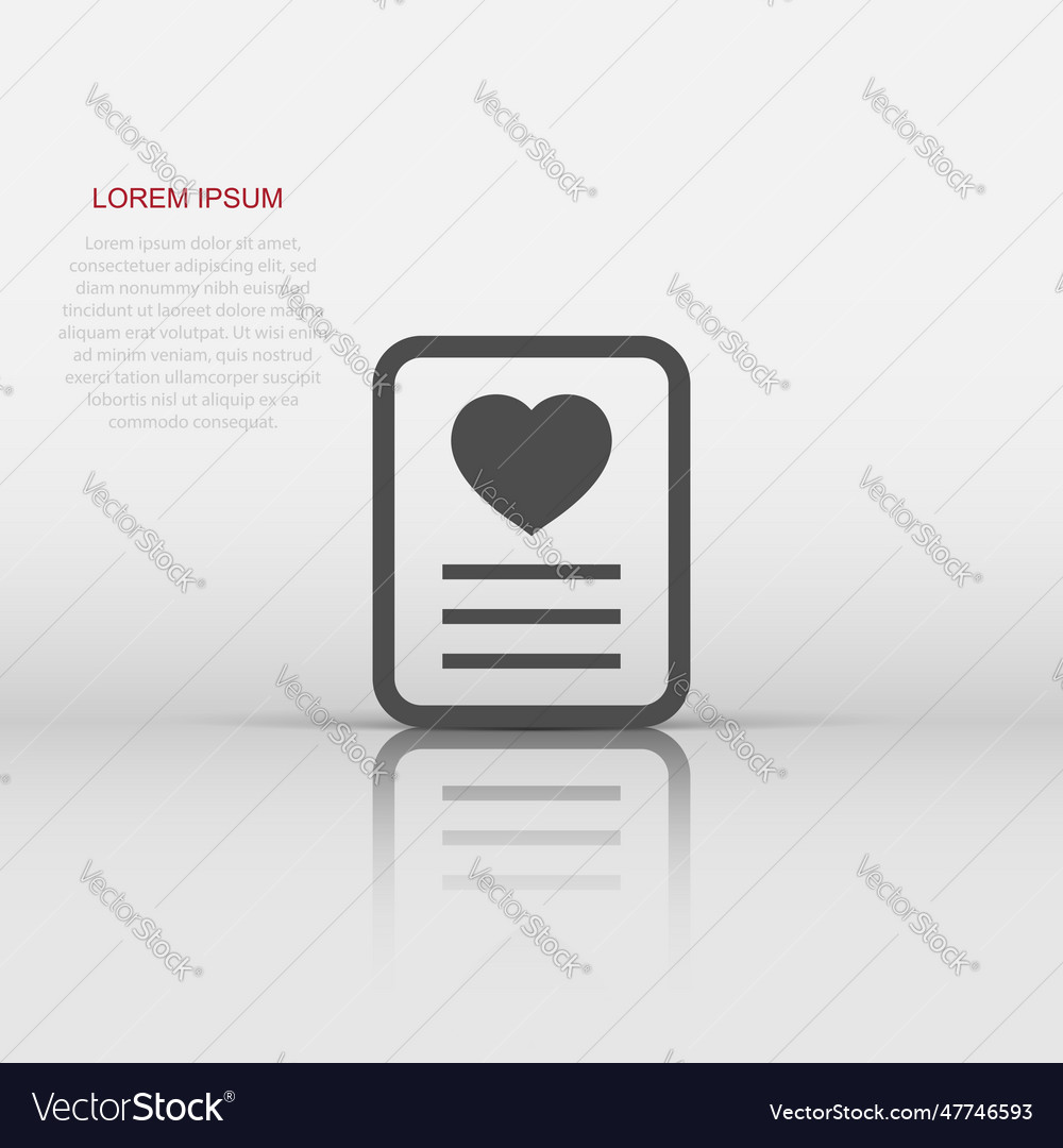 Wishlist icon in flat style like document