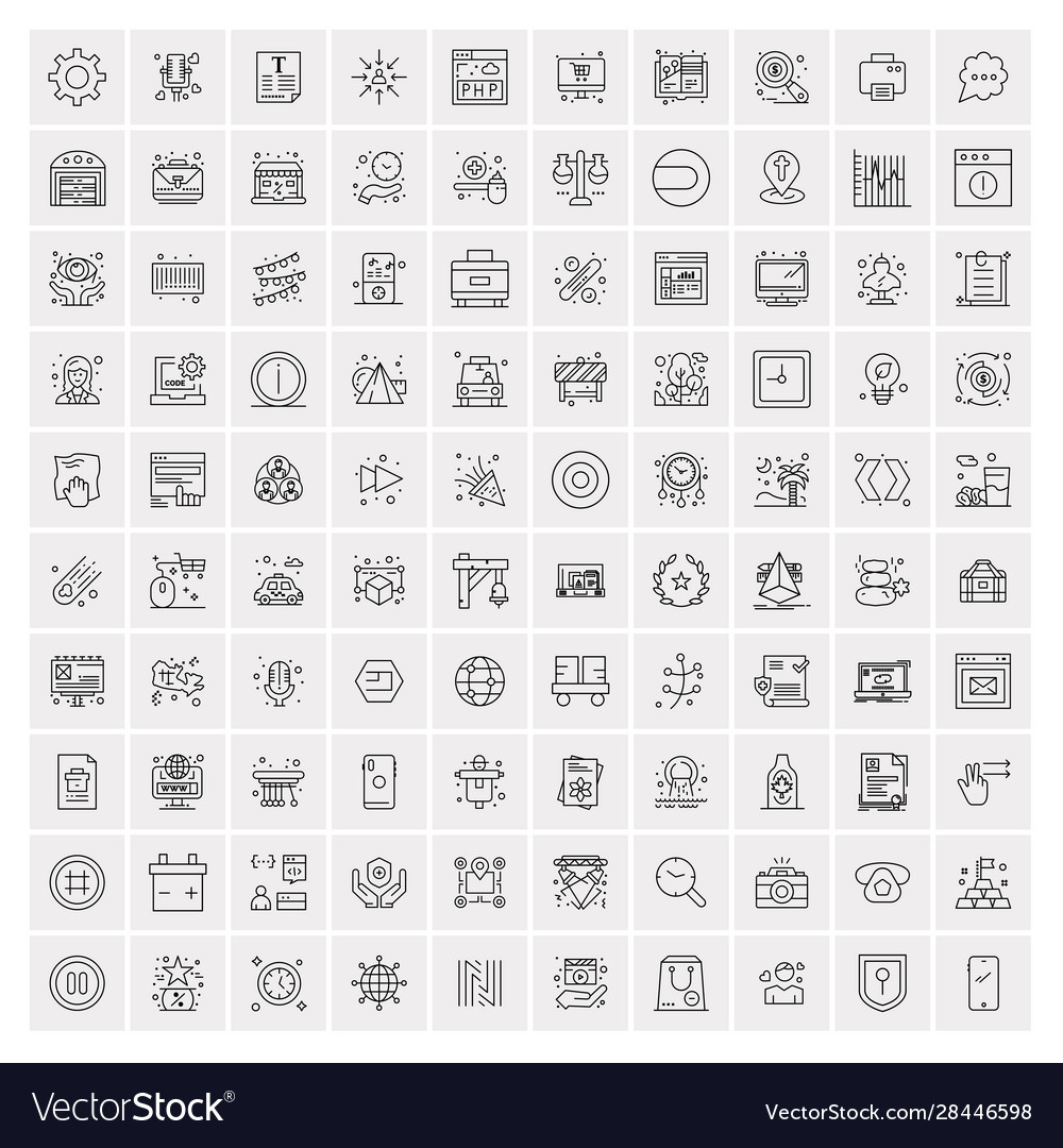 100 business icons for web and print material