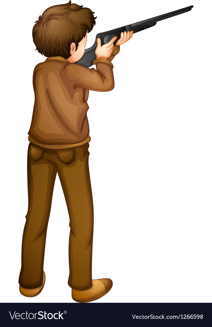 A back view of hunter Royalty Free Vector Image