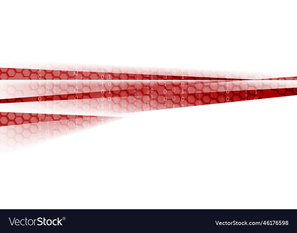Abstract red binary code tech background vector image Abstract red binary code tech background
