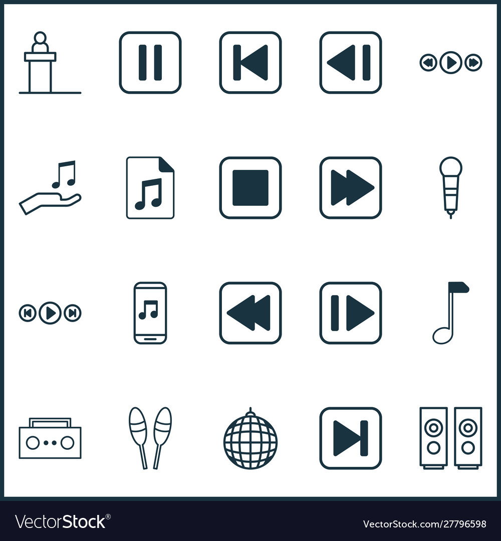 Audio icons set with scene music application